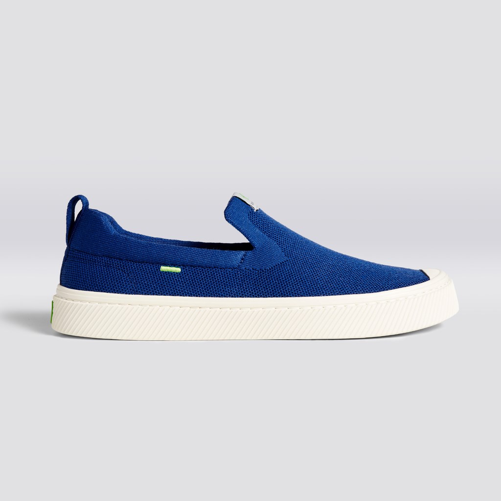 IBI Slip-On Cariuma Low Top Bamboo Weave Knit Vegan Bleu Femme | DTM-8775437